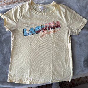 Lauren Conrad Junior's Yellow Cotton Laguna Beach Knit T-Shirt Sz M